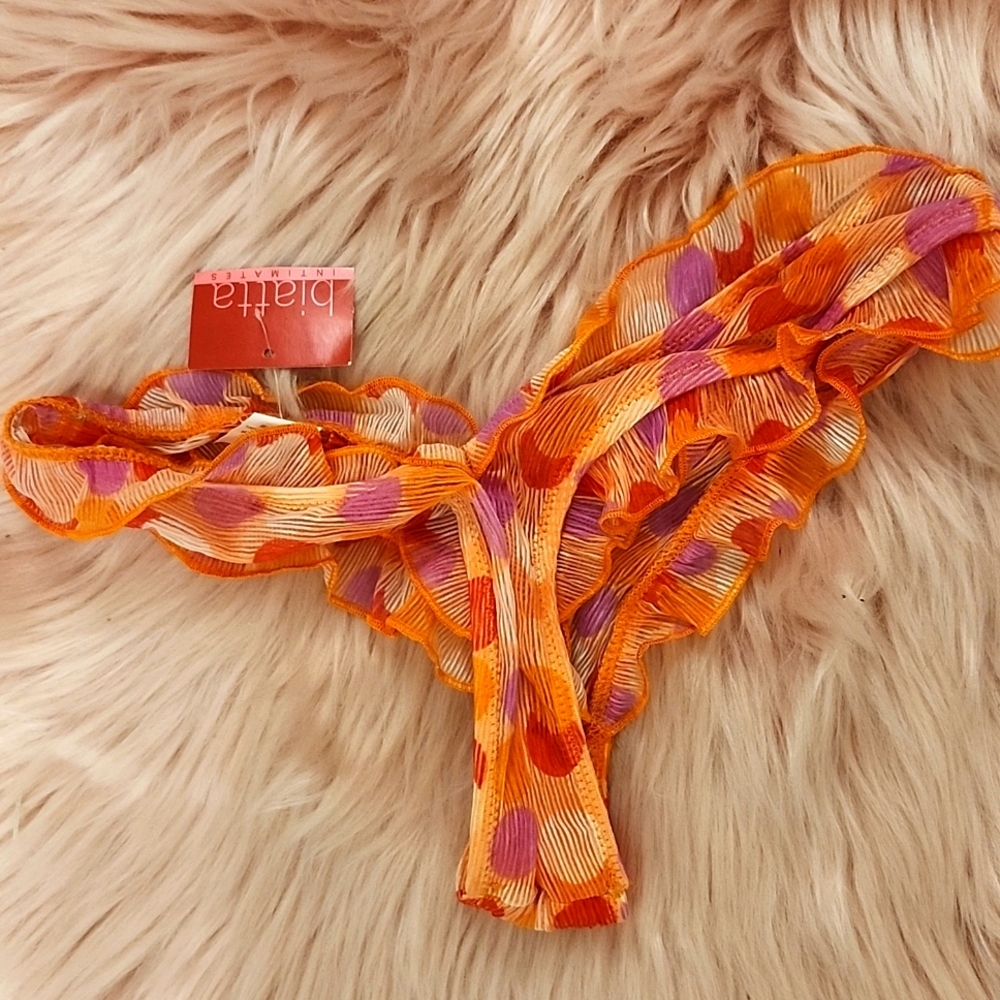 New Listing!! Brand New BIATTA INTIMATES MESH RUFFLE THONG-S